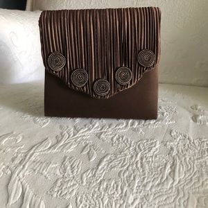 Brown evening bag.